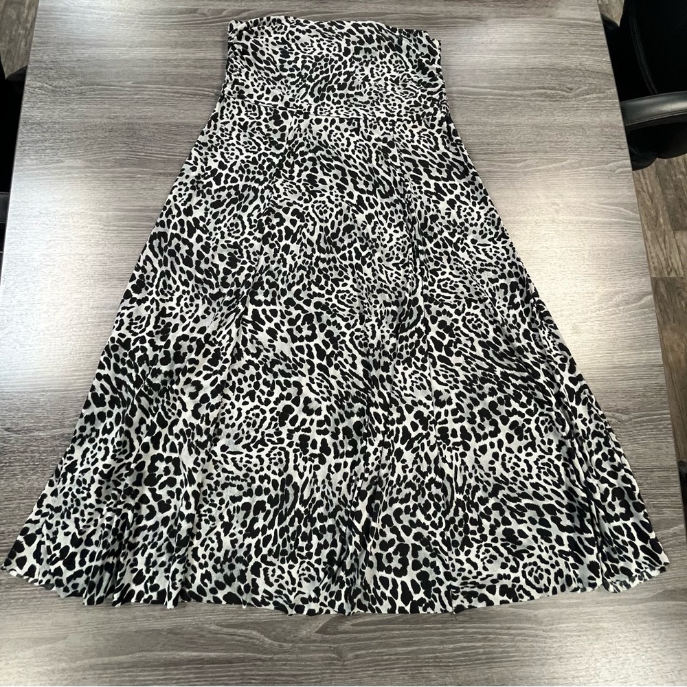 Strapless Leopard Print Women's Plus Size Dress